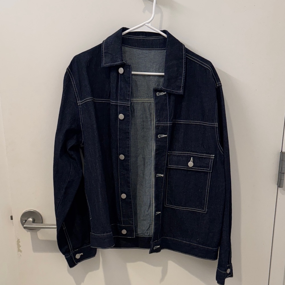 Classic Dark Blue Men's Denim Jacket